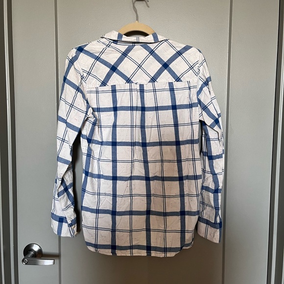 J. Crew White and Blue Plaid Shirt - Picture 4 of 4